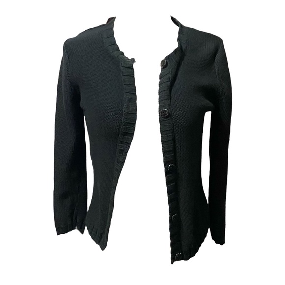 Easel cotton blend retro cropped style cardigan - Picture 3 of 16